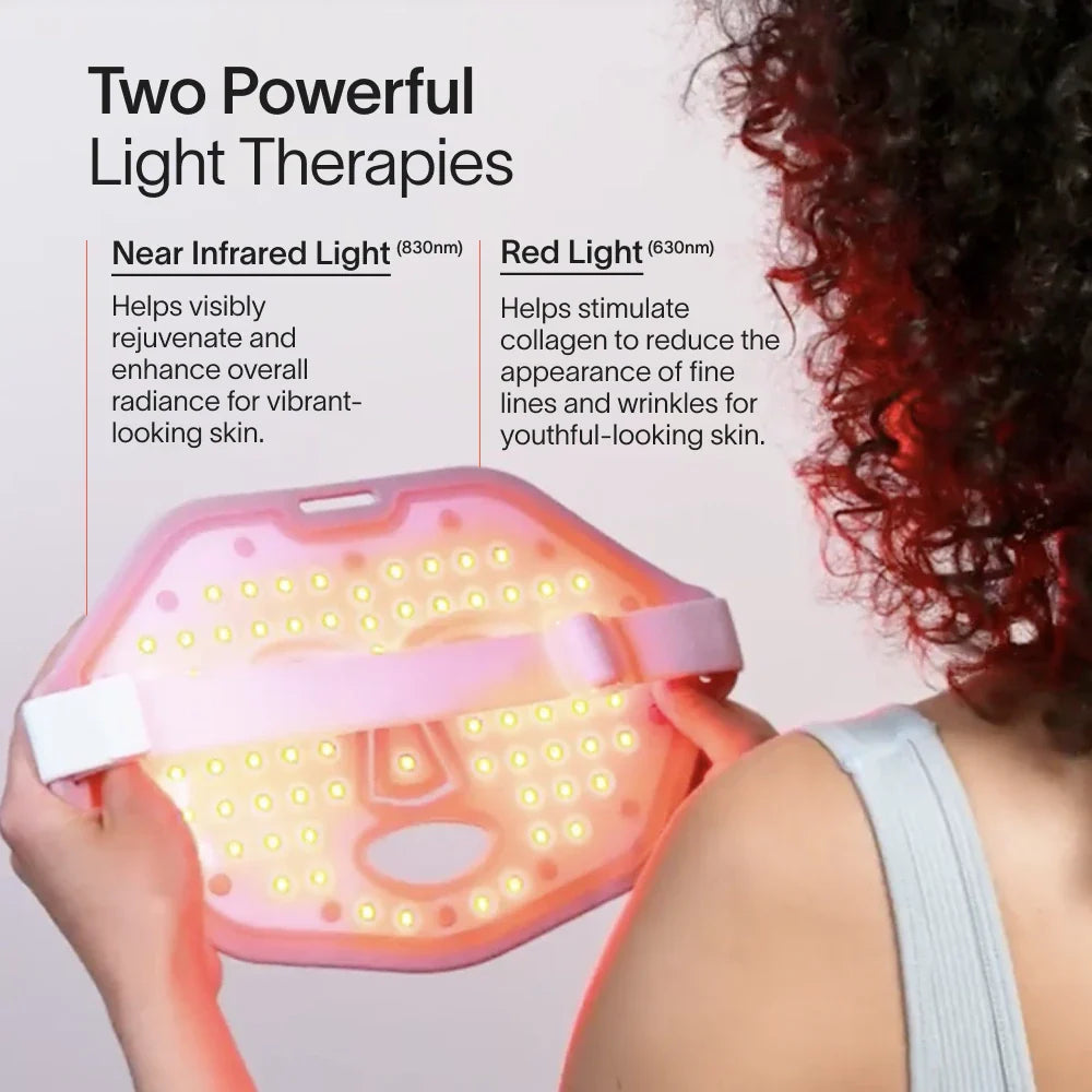 Um vídeo que mostra as tecnologias da máscara de terapia da luz vermelha